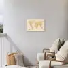 Wereldkaart - Realistisch - Beige Tuinposter op houten frame 2 cm dik klein -sfeer1