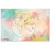 Voyage - Wereldbol - Pastel - Quote tuinposter los doek groot -3d