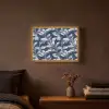 Botanisch - Patroon - Blauw Light Box met batterij (Wandlamp) middel 907 -sfeer4