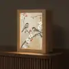 Vogels - Bloesemtak - Bloemen - Oranje Light Box met kabel (Tafellamp) klein -z3d_website