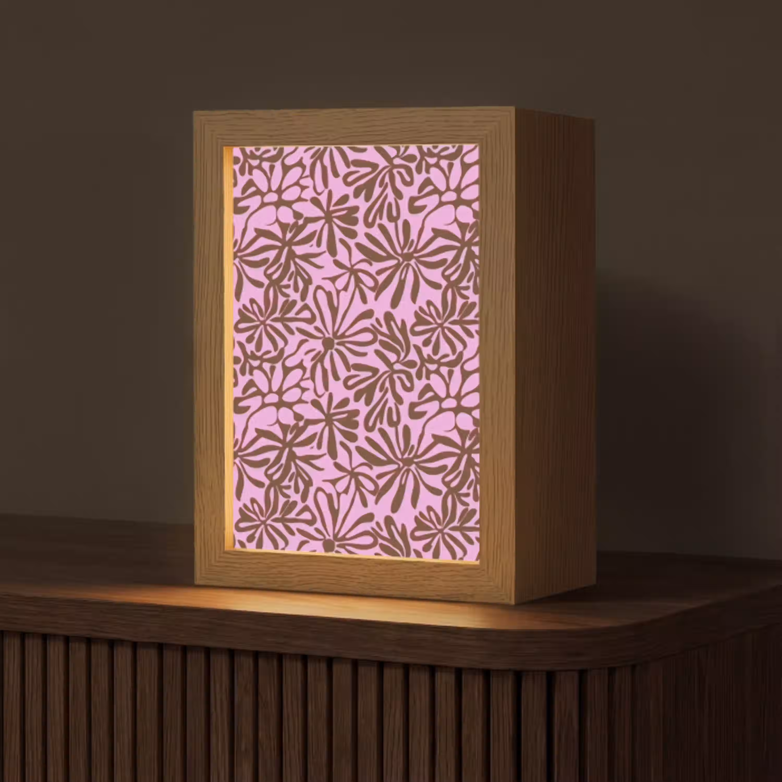 Organisch - Patroon - Roze Light Box met kabel (Tafellamp) klein 925 -z3d_website