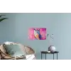 Uil - Roze - Blauw - Verf - Abstract Muursticker klein -plant