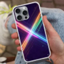 Kruisen - Lasterstralen - Neon Hoesje iPhone 16 Pro Max met koord klein -sfeer3