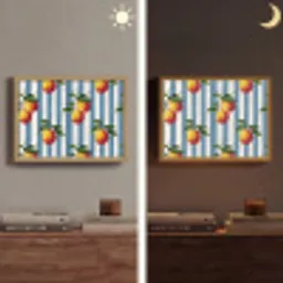 Strepen - Citroen - Blauw Light Box met batterij (Wandlamp) middel 907 -sfeer3