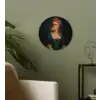 Vrouw - Portret - Kauwgombel Wandcirkel kunststof plaat 5mm dik klein -sfeer3