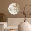 Bloem - Hout - Tarwe Wandcirkel behangsticker klein -sfeer1