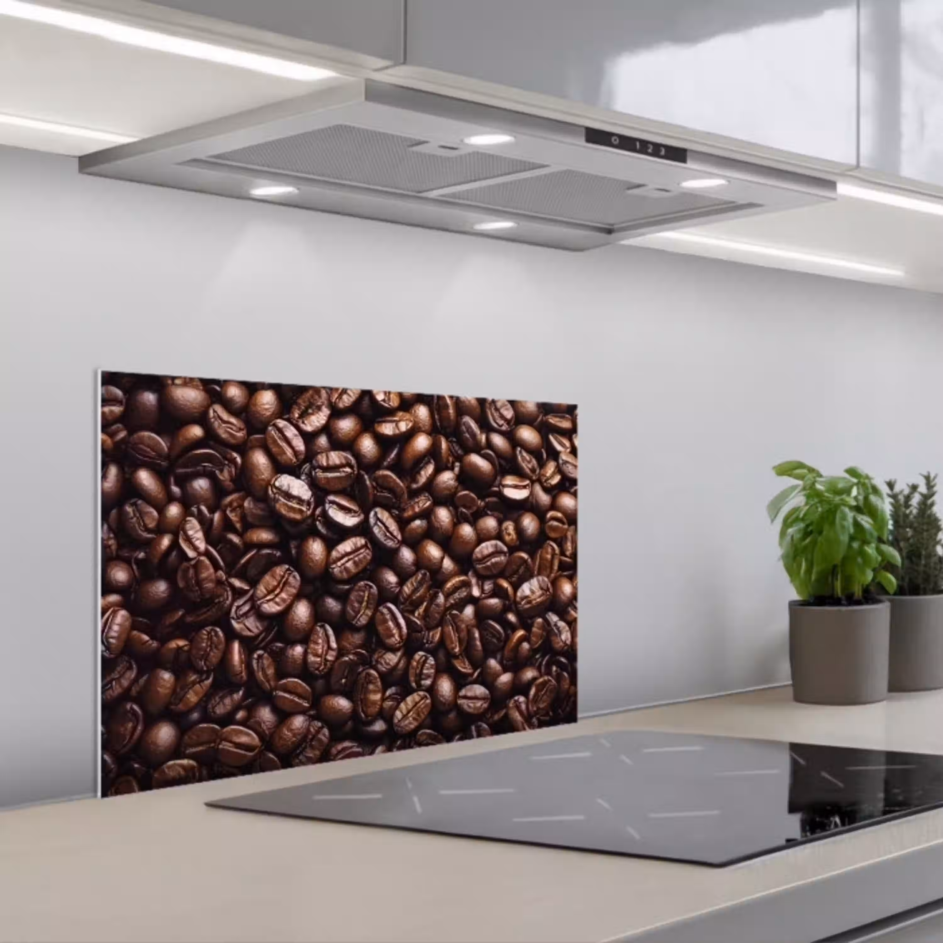 Bonen - Close-up - Donkerbruin keuken achterwand spatscherm klein -3d_schuin