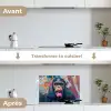 Aap - Tong - Abstract - Zwart keuken achterwand spatscherm klein -voor_na_FR