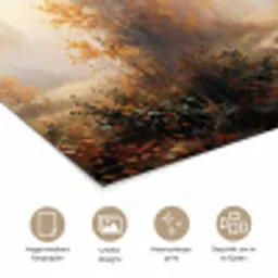 Bospad - Herfstbladeren - Natuur - Schilderachtig - Oranje poster papier klein -closeup_NL