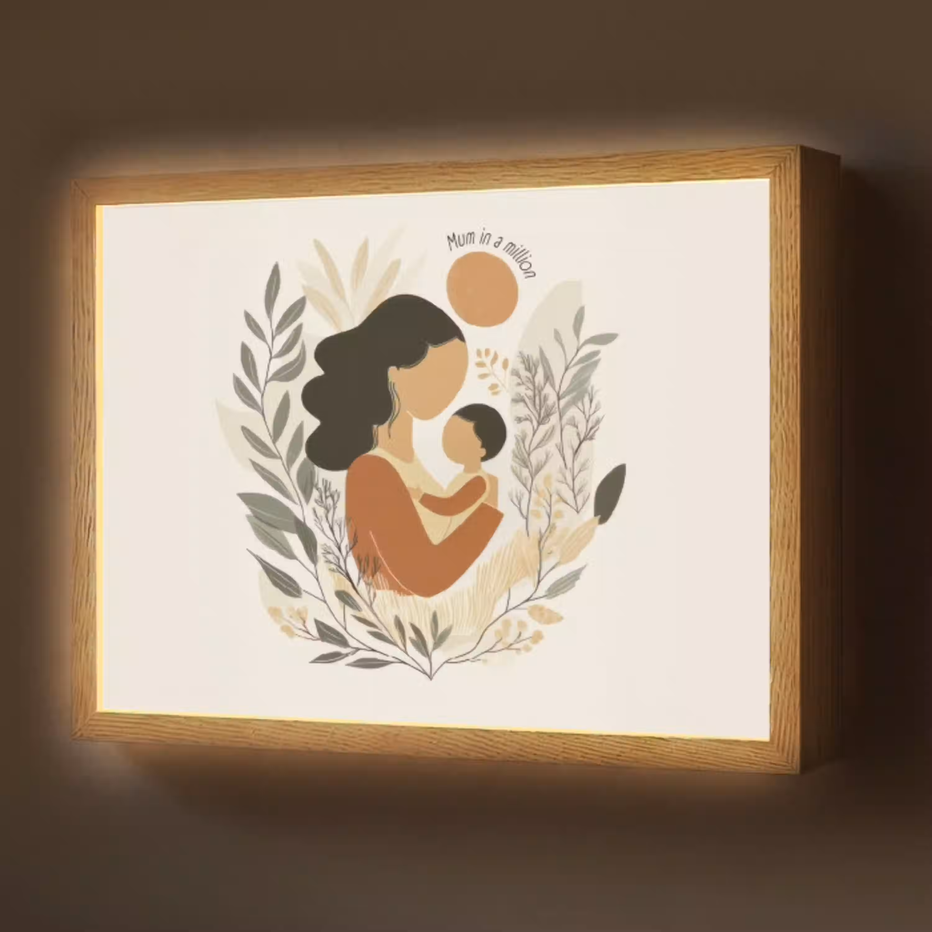Illustratie - Quote - Moeder Light Box met batterij (Wandlamp) middel -z3d_website