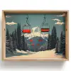 Sneeuw - Skilift - Rood - Bomen Dienblad Rechthoek middel -z3d_shopping