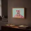 Hond - Overhemd - Bloemen - Bril Light Box met batterij (Wandlamp) middel -sfeer1
