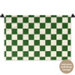 Schaakbord - Patroon - Groen Wandkleed katoen klein 269 -t3d_DE