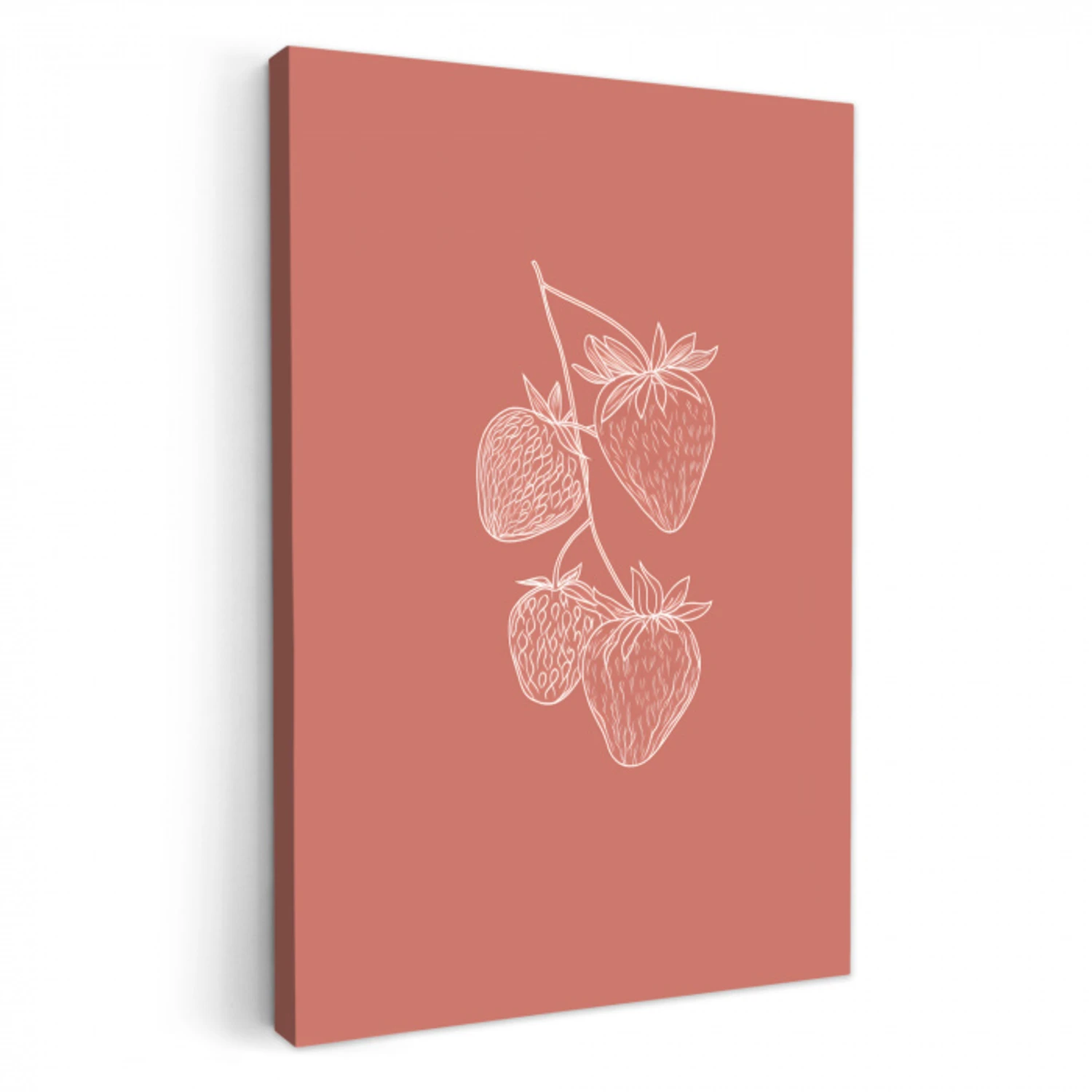 Minimalistisch - Illustratie - Aardbei - Tak KitchenYeah - Keuken - Canvas klein -3d