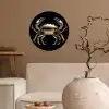 Goud - Krab - Dieren - Zwart Wandcirkel behangsticker klein -sfeer1