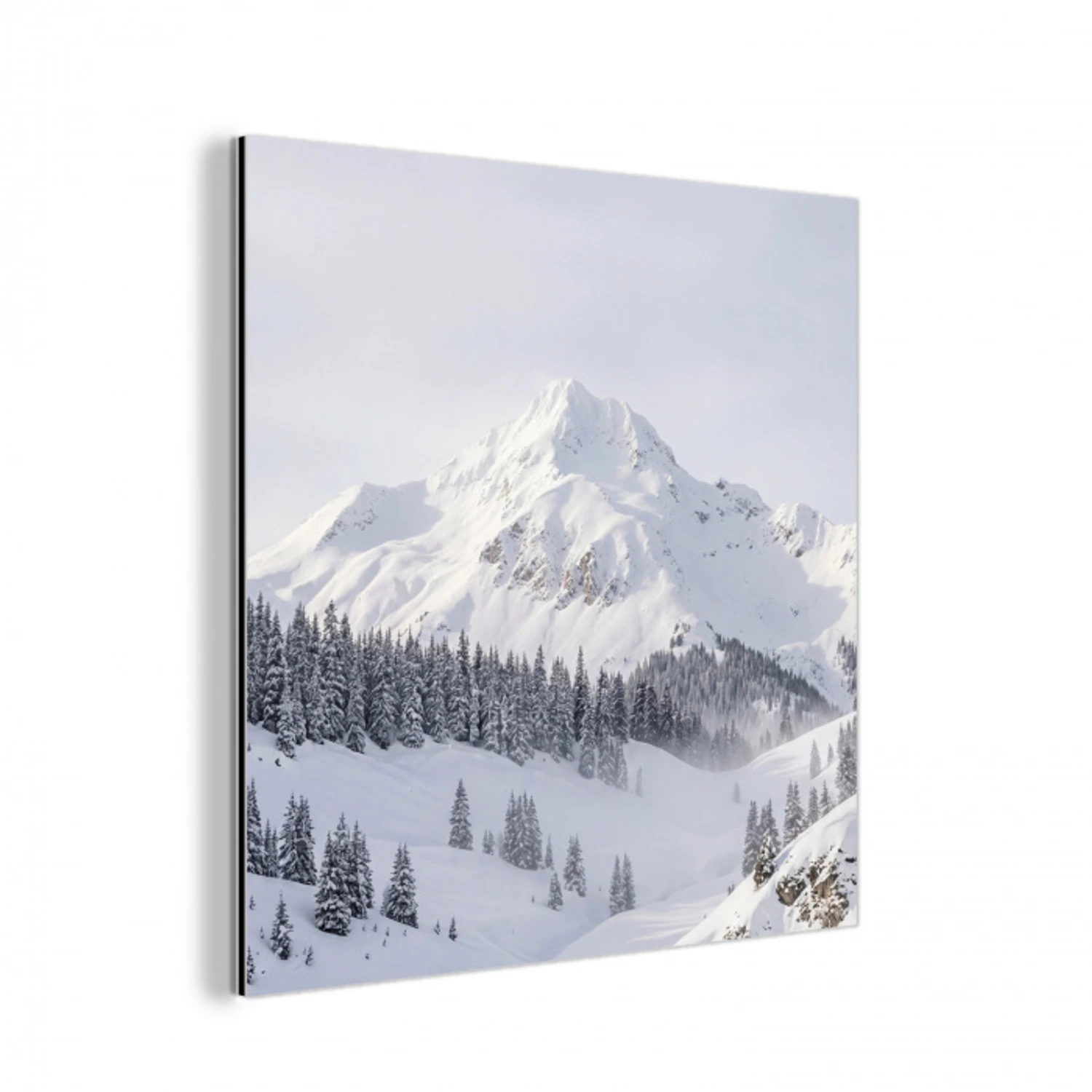 Berg - Sneeuw - Winter - Natuur - Wit aluminium wit klein -3d