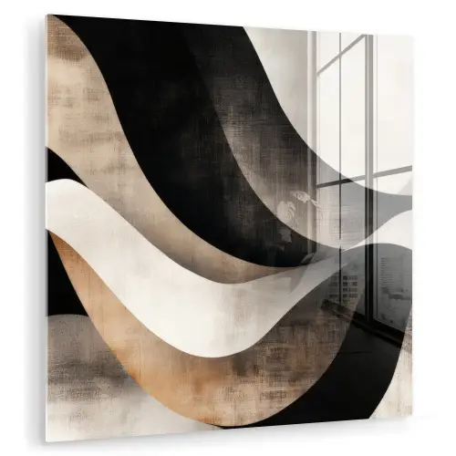 Abstract - Golven - Zwart - Verweerd plexiglas 5mm klein -zzzproduct_nieuw