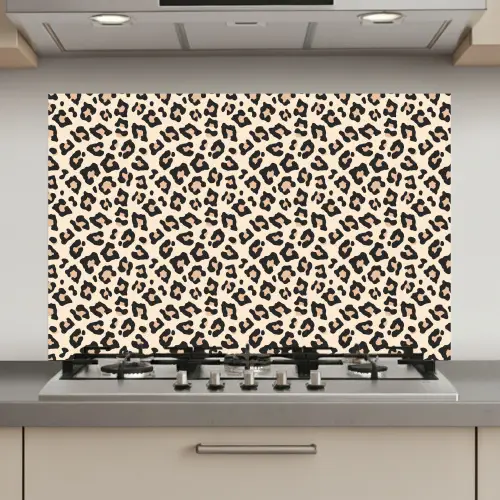 Panterprint - Patroon - Bruin keuken achterwand spatscherm klein 900 -3d_website