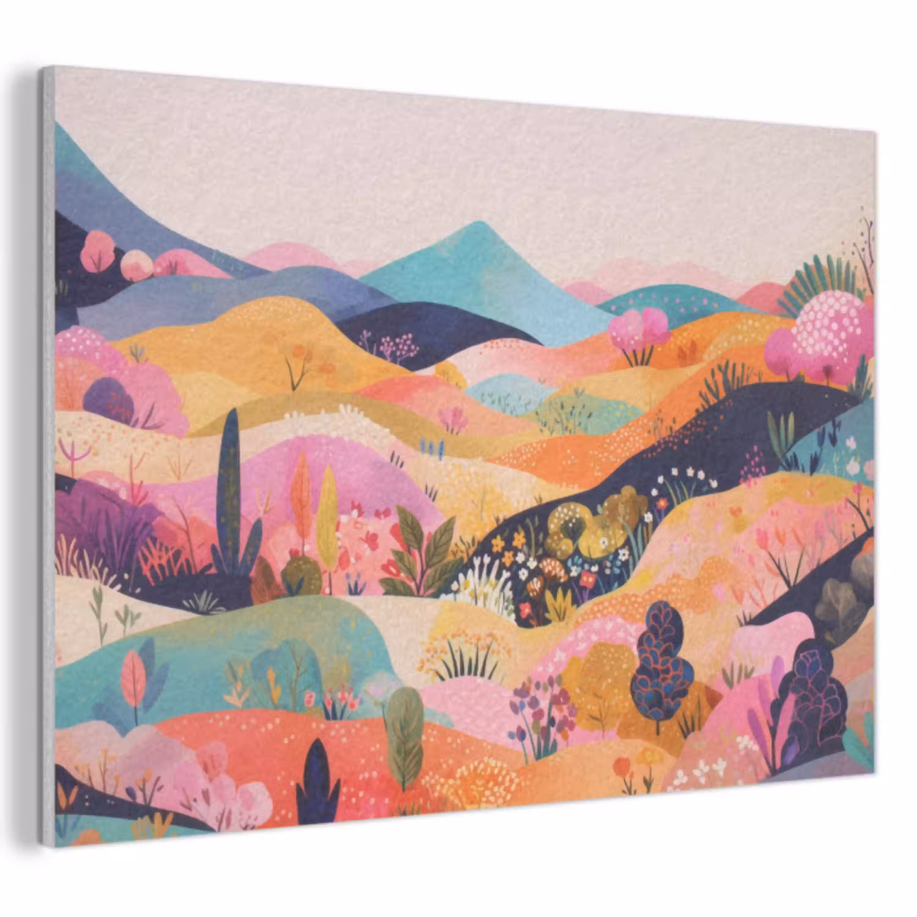 Golvende heuvels - Abstracte planten - Dromerig PET vilt klein -3d
