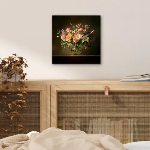 Glazen - Bloemen - Boeket - Kleuren aluminium wit klein -sfeer3