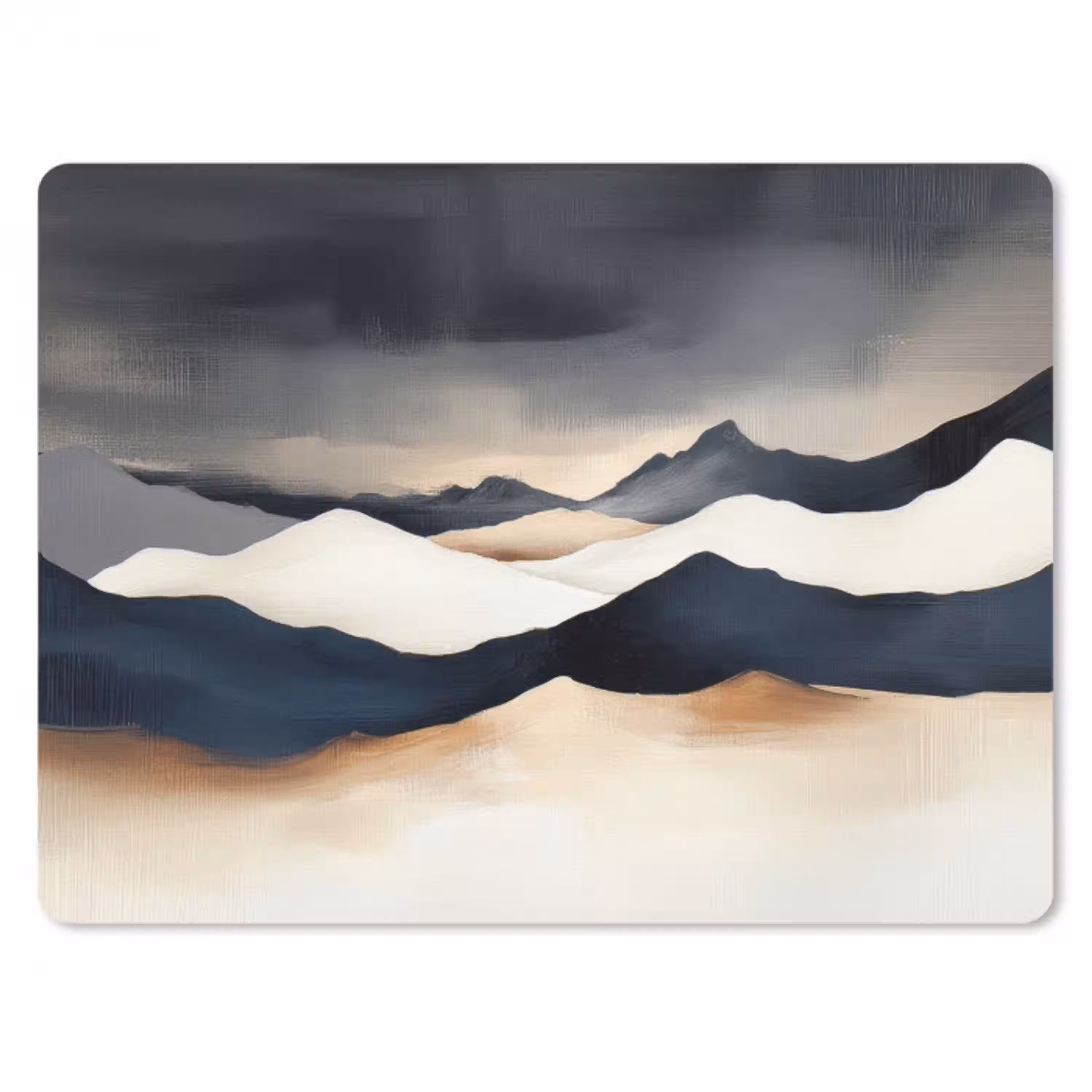 Bergen - Donkerblauw - Landschap muismat rubber klein -3d