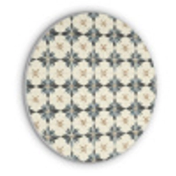 Sierlijk - Ornament - Blauw Akoestische PET Vilt - Rond klein 838 -3d