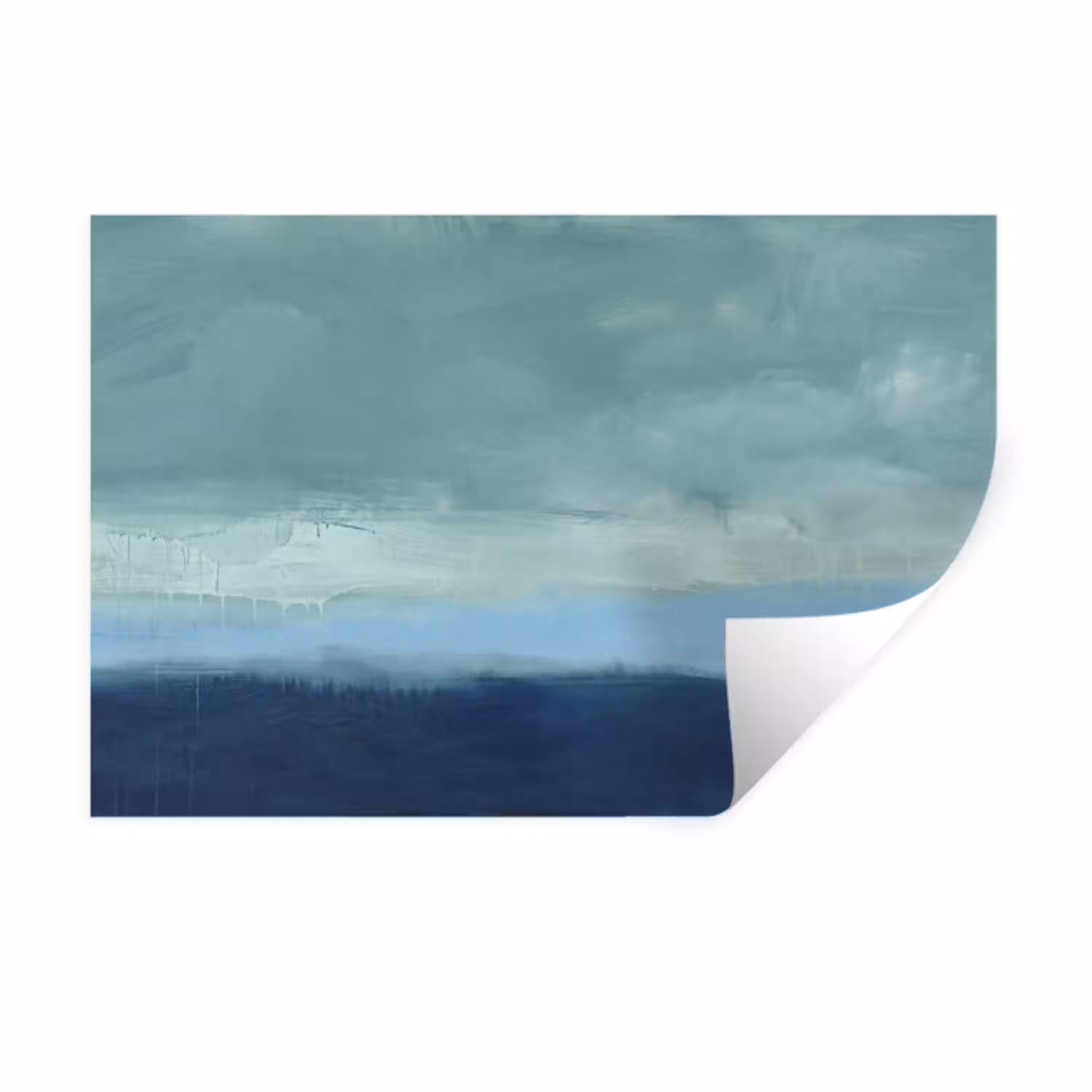 Abstract - Lagen - Rust - Modern - Blauw Muursticker klein -3d