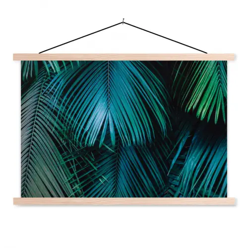Bladeren - Tropisch - Jungle -  Natuur textielposter latten blank klein -3d