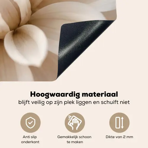 Bloem - Dahlia - Wit Inductie beschemer met haakjes klein -ky-onderkant-nl