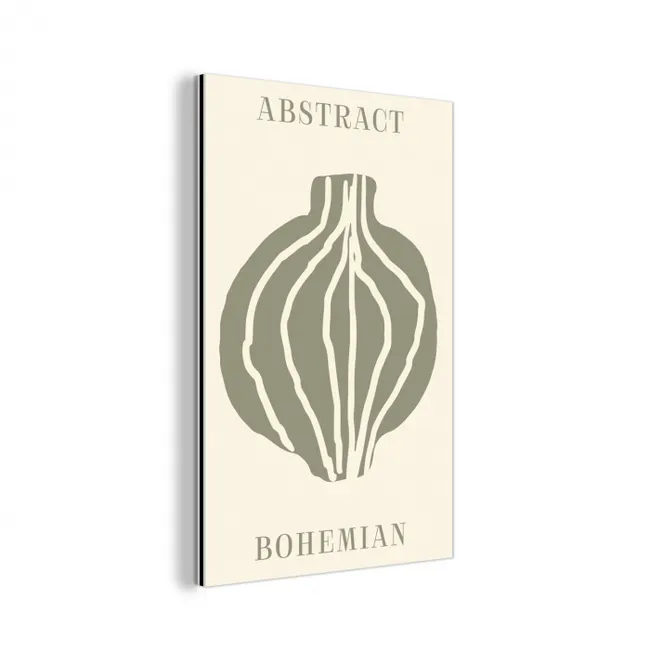 Boho - Groen - Abstract aluminium wit klein -3d