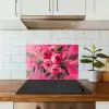 Bloemen - Verf - Roze keuken achterwand spatscherm klein -sfeer2