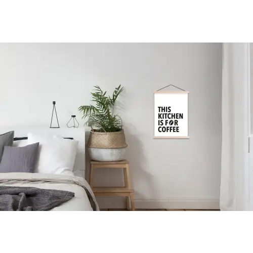 Quotes  - Koffie - Bonen - Modern textielposter latten blank klein -woonkamer