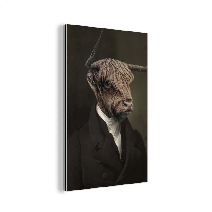 Oude Meesters - Schotse Hooglander - Dieren aluminium wit klein -3d