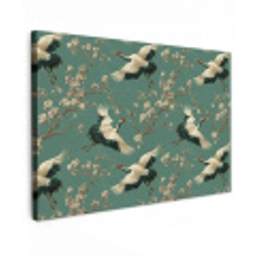Kersenbloesem - Kraamvogels - Groen Tuinposter op houten frame 2 cm dik klein 845 -3d