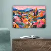 Witte bergtop - Modern - Kleurrijk canvas 2cm klein -sfeer4