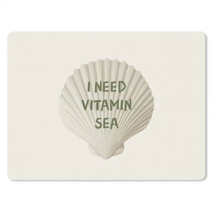 Schelp - Quote - Groen muismat rubber klein -3d