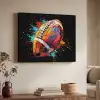 Graffiti - Sport - Rugby - American Football Textielframe zwart klein -sfeer3