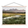 Berglandschap - Rivier - Bos textielposter latten blank klein -3d