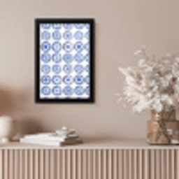 Borden - Bloemen - Patroon - Blauw fotolijst zwart zonder passe partout klein 224 -sfeer5
