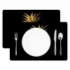 Ananas - Zwart - Goud - Luxe Placemat vinyl groot -zzsfeer2_Kitchenyeah-website