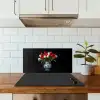 Rode - Bloemen - Tulpen - Vaas keuken achterwand spatscherm klein -sfeer2