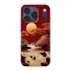 Volle maan - Landschap - Waterval Telefoonhoesje iPhone 17 Pro klein -3d