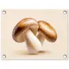 Champignons - Zacht - Beige tuinposter los doek klein -3d