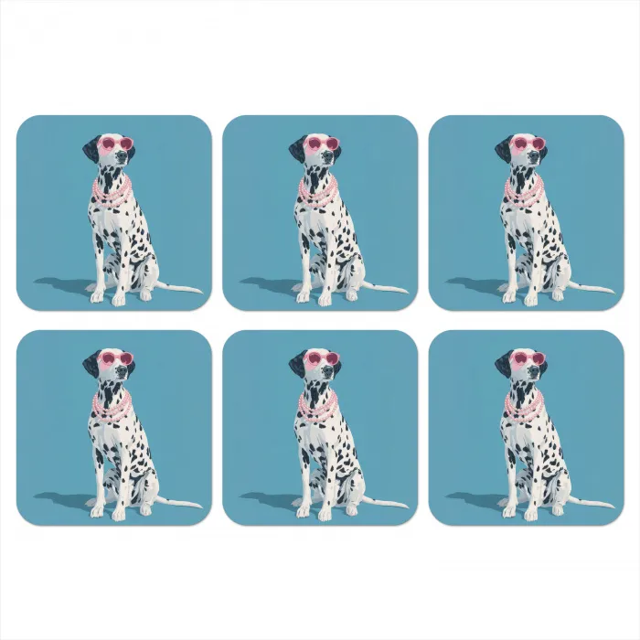 Dalmatiër - Zonnebril - Blauw onderzetter kurk middel -3d