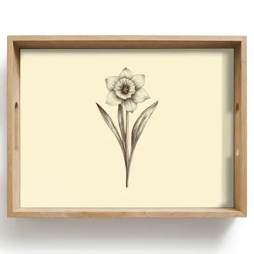 Zwart - Narcis - Illustratie Dienblad Rechthoek middel -z3d_shopping