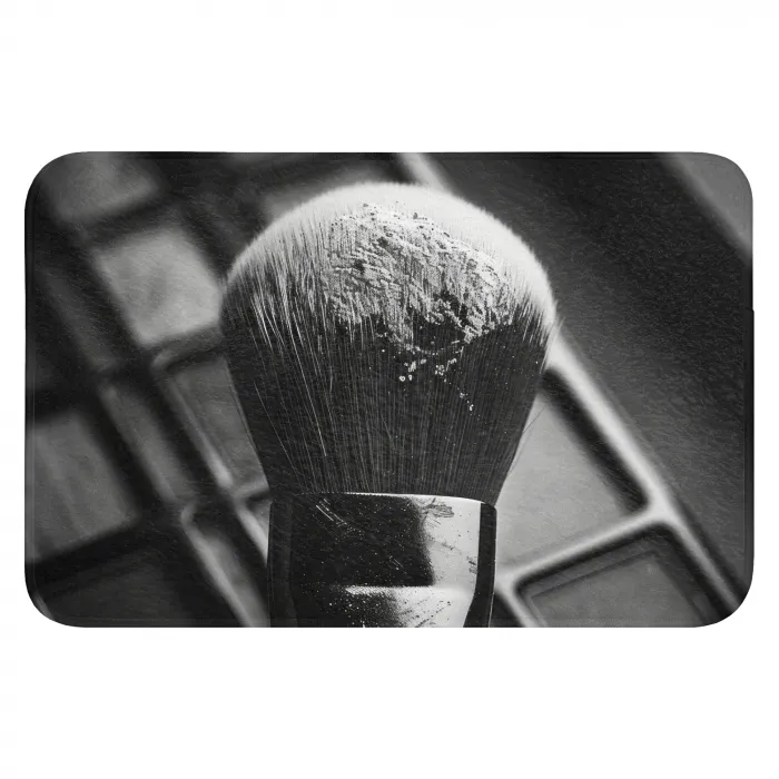 Make-up borstel - Vintage - Zwart wit Badmat klein -3d