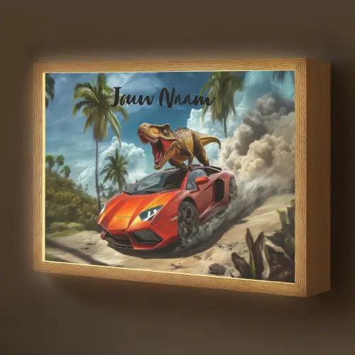 Sportauto - Rood - Dino Light Box met batterij (Wandlamp kind) middel -z3d_website