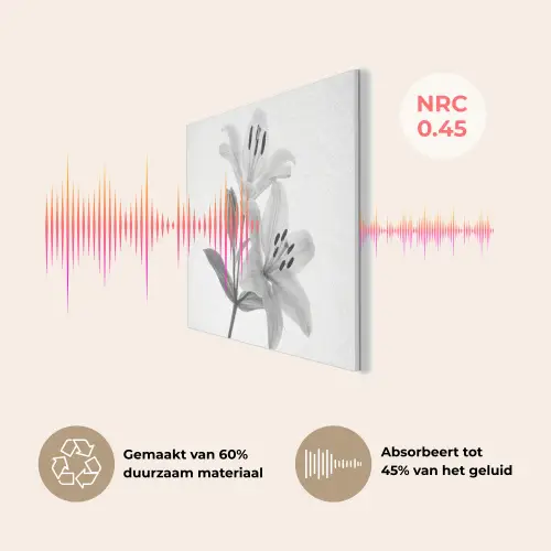 Lelies - Elegant - Zwart - Wit PET vilt klein -USP_NL