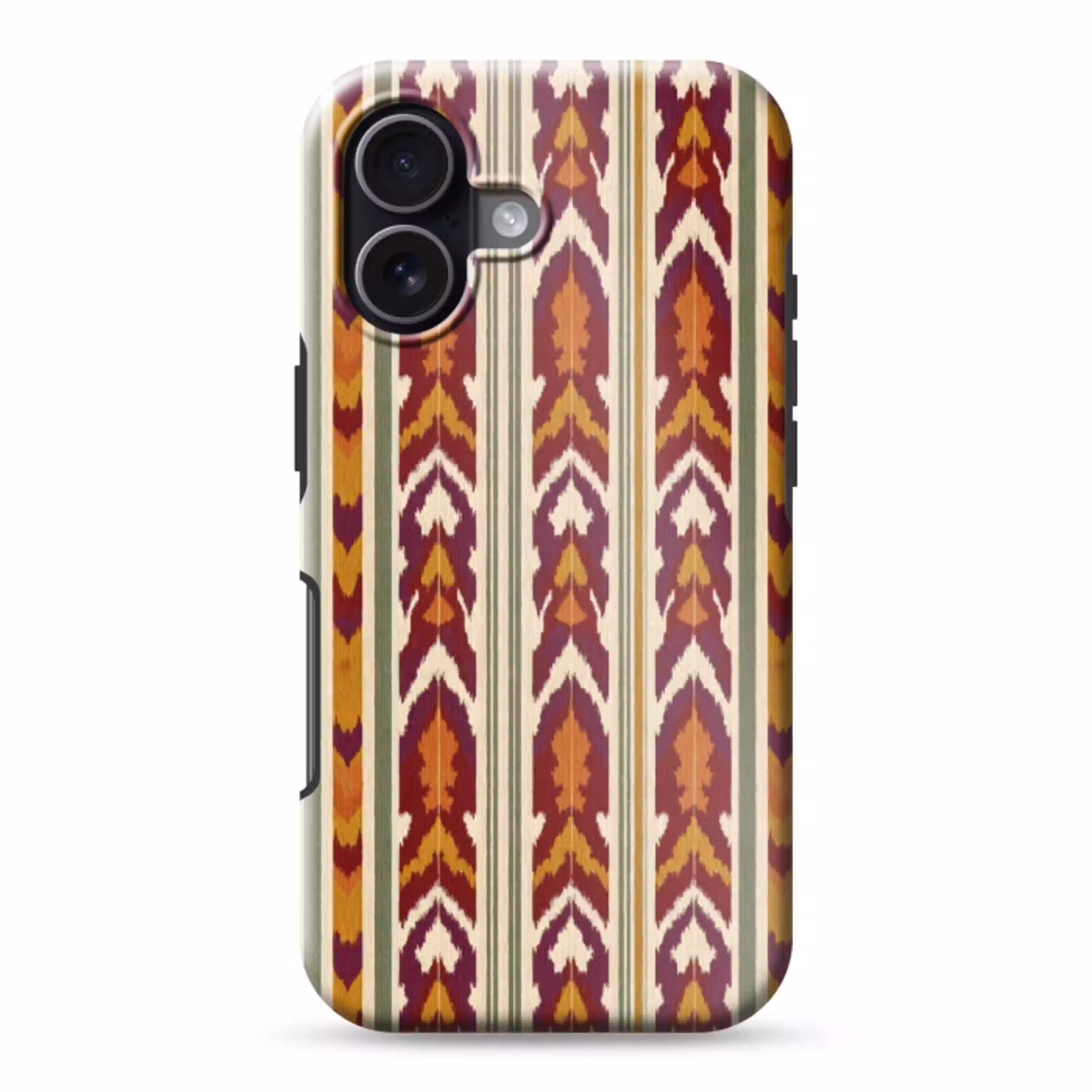 Ikat - Bordeauxrood - Etnisch - Patroon Toughcase MagSafe Apple iPhone 17 klein 1017 -3d