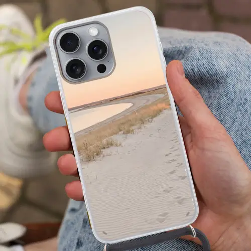 Kustlijn - Horizon - Hek Hoesje iPhone 16 Pro Max met koord klein -sfeer3
